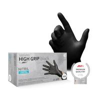 AMPri Guantes desechables de nitrilo de alto agarre, 100 unidades/caja, talla XXL, color negro, SolidSafety: guantes de protección laboral extra antideslizantes y resistentes a productos químicos en