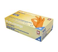 Ampri Powder-Free Nitrile Gloves Orange, Size S by Med-Comfort