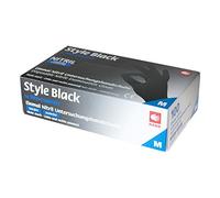 Ampri Style Black Powder-Free Gloves Latex-Free Pack of 100 Large by Med-Comfort