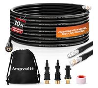 Ampvolts 10M Desatascador de Tuberías a Presión - 400 Bar/5800 PSI, Compatible con Hidrolimpiadoras Karcher K2-K7, Lavor, Bosch - Limpia Fácilmente Tuberías y Desagües Obstruidos