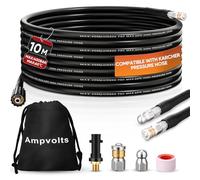 Ampvolts 10M Desatascador de Tuberías a Presión - 400 Bar/5800 PSI, Compatible con Hidrolimpiadoras Karcher K2 K3 K4 K5 K6 K7 - Limpia Fácilmente Tuberías y Desagües Obstruidos