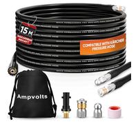 Ampvolts 15M Desatascador de Tuberías a Presión - 400 Bar/5800 PSI, Compatible con Hidrolimpiadoras Karcher K2 K3 K4 K5 K6 K7 - Limpia Fácilmente Tuberías y Desagües Obstruidos
