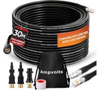 Ampvolts 30M Desatascador de Tuberías a Presión - 400 Bar/5800 PSI, Compatible con Hidrolimpiadoras Karcher K2 K3 K4 K5 K6 K7 - Limpia Fácilmente Tuberías y Desagües Obstruidos