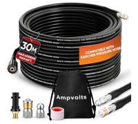 Ampvolts 30M Desatascador de Tuberías a Presión - 400 Bar/5800 PSI, Compatible con Hidrolimpiadoras Karcher K2 K3 K4 K5 K6 K7 - Limpia Fácilmente Tuberías y Desagües Obstruidos