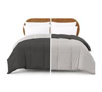 Amrapur Modern Threads Pacific Coast Textiles Reversible Down Alt Comforter, Polyester, Anthracite/Silver, Queen