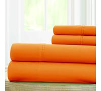 Amrapur Overseas 10100MFS-ORG-QN | Juego de s banas de microfibra lisa de 4 piezas, serie 1800, 100 g/m (color naranja para so, tama o queen)