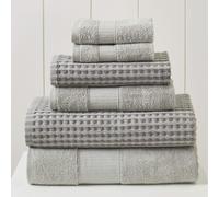 Amrapur Overseas 6-Piece Yarn Dyed Cobblestone Jacquard Towel Set Silver