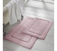 Amrapur Overseas Juego de 2 alfombrillas de baρo con respaldo antideslizante (17 x 24 pulgadas y 21 x 34 pulgadas), color rosa polvoriento