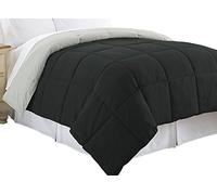 Amrapur Pacific Coast Textiles Reversible Down Alt Comforter, Polyester, Anthracite/Silver, Queen