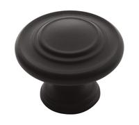 Amrico | Perilla del gabinete | Negro mate | 1-5/16 pulgadas (33 mm) de dimetro | Inspiraciones | 1 paquete | Pomo del cajn | Herrajes para ga