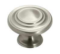 Amrico | Perilla del gabinete | Nquel satinado | 1-5/16 pulgadas (33 mm) de dimetro | Inspiraciones | Paquete de 10 | Pomo del cajn | Herraje