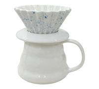 AMRISBTYS Taza de filtro de cerámica para origami, juego de gotero de café de porcelana fina para casa, cafetería, restaurante, camping, 15.5 onzas (juego de tres piezas, azul)