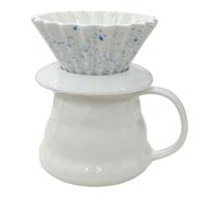 AMRISBTYS Taza de filtro de cerámica para origami, juego de gotero de café de porcelana fina para casa, cafetería, restaurante, camping, 15.5 onzas (juego de tres piezas, azul)