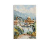 Amritsar - Póster de viaje con pintura de acuarela de la India, templo dorado, impresión Punjab, regalo de boda, sin marco, 60 x 90 cm
