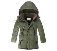 amropi Abrigo para Niño Invierno Chaqueta de Plumas con Capucha Cálido Parka Verde, 10-11 años