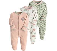 amropi Bebé Niñas Niños Mono Peleles Algodón Mameluco de Manga Larga Pijama Pack de 3 0-3 Meses,Rosa Blanco Verde