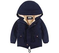 amropi Niños Chico con Capucha Anorak Invierno Chaqueta Forro polar Cálido Abrigos (Armada,5-6 años)