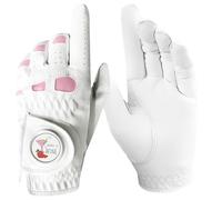 AMRTA Guantes de golf para mujer de cuero para mano izquierda y derecha con marcador de pelota, 1 paquete, guante de golf para golfista diestro y zurdo, agarre transpirable para todo tipo de clima (S,