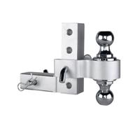 AMRTTWY Enganche de Remolque, Brazo De Remolque Altura Ajustable, con Elevación, Gancho, Accesorios Modificación Todoterreno(Silver)