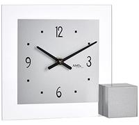 AMS 102 Reloj de Mesa de Cuarzo, Madera, Plata, 19 x 16 x 4 cm
