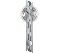AMS 7216 cuarzo sala de estar reloj de pared con péndulo moderno reloj de pared colgante pintado plata con péndulo de metal