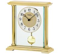 AMS T1143 Cuarzo Colgante de Reloj de Mesa, Madera, Multicolor, 25 x 23 x 8 cm