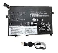 Amsahr 01AV412-05 - Batería de reemplazo para Lenovo 01AV412, ThinkPad E470, E470 (20H1001NCD), E470 (20H1001QCD) (Incluye Mini ratón óptico) Color Gris