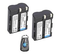 Amsahr B-ENEL3-2CT - Batería de Repuesto para cámara Digital y videocámara Nikon EN-EL3, EN-EL3a, D100 con Bolsa para Accesorios de Lente, 2 Unidades, Color Gris