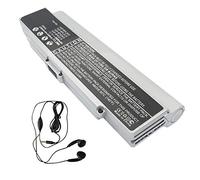 Amsahr VGN-C140G/B-03 - Batería de reemplazo para Sony VGN-C140G/B, VGN-C190P/H, VGN-C1S/P, VGN-C21GHW, VGN-C25T/W (Incluye Auricular estéreo) Color Gris