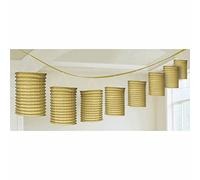 Amscan 10022788 Linternas de papel Lanter, guirnaldas doradas, 1 unidad