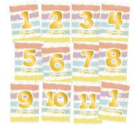 amscan 12 tarjetas mensuales para bebé, primer cumpleaños