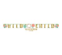 amscan 122106 Wild Child Add-an-Age 3,2 m-1 PC, letra Jumbo Boho Birthday Girl