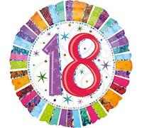 Amscan 1606701 18th Cumpleaños Color Bonito Estándar Aluminio Globos 45.7cm