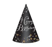 amscan 250772 - Gorros para fiesta de cumpleaños (brillantes), color dorado