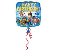 Amscan 3018001 - Globo estándar Paw Patrol Feliz Cumpleaños, diámetro aprox. 43 cm, globo de helio, cumpleaños, decoración