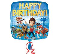 Amscan 3018001 - Globo estándar Paw Patrol Feliz Cumpleaños, diámetro aprox. 43 cm, globo de helio, cumpleaños, decoración