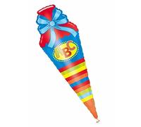 Amscan 3160401 - Globo super shape ABC school cone, tamaño 35 x 111 cm, globo de helio, 1er día de clase, primer día de colegio