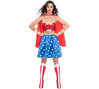amscan-361-9906148_0192937138557 Amscan 9906148EU Disfraz clásico de la Mujer Maravilla, talla, sólido, color rojo, UK Size: 16-18