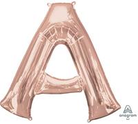 Amscan 3656401 Supershape - Letra A, Color Oro Rosa