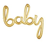 Amscan 3669011 - Globo de plástico con la palabra "Baby", color dorado , color/modelo surtido