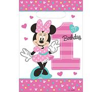 amscan 371834 Disney Minnie's Fun to Be One - Bolsas de botín plegadas para cumpleaños, talla única, color rosa 8 unidades