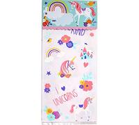 Amscan 371929 - Bolsas de botín de celofán para fiesta de cumpleaños de niños con unicornio mágico - Paquete de 20