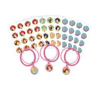 amscan 3901037 - Conjunto de 8 pulseras de princesas Disney, 7 cm, multicolor, talla única, Plástico