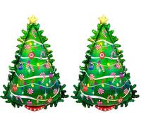 Amscan 4042675 Super Shape - Globo de Navidad con forma de árbol de Navidad, multicolor, talla única (Paquete de 2)