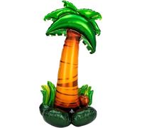Amscan 4246711 - Globo foil palmera, tamaño aprox. 130 cm, verde-marrón, globo AirLoonz de varias partes, se puede llenar con helio o aire, regalo, decoración, fiesta, cumpleaños, playa, vacaciones