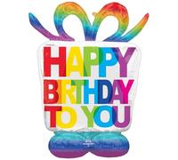 Amscan 4282911 4282911-Birthday Present Airloonz - Globo de aluminio, multicolor