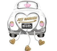 Amscan 4358475 - Globo de helio con diseño de coche nupcial con texto "Just Married"