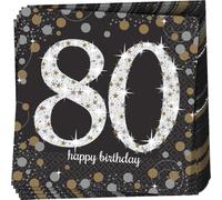 Amscan- Servilletas Sparkling Celebrations -plata/oro - 33 x33 cm - 16 piezas - número 80, Color (511965)