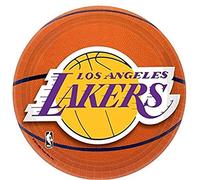 amscan 543627 Los Angeles Lakers NBA Collection 7 platos de postre, 24 unidades