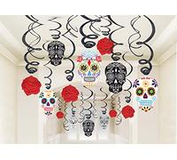 Amscan 670360-55 - Espirales de decoración Día de los Muertos, 30 piezas, México, Día de los Muertos, Halloween, fiesta de terror, fiesta temática